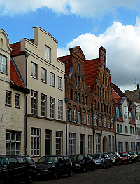 Lübeck, verschieden gestaltete Fassaden