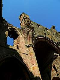 Ruine der Melrose Abbey, Süd-Schottland